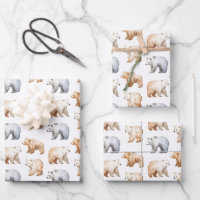 Cute Bears on White