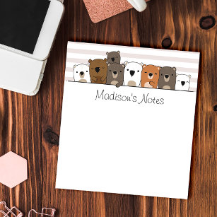 Cute Bears Personalised Notepad
