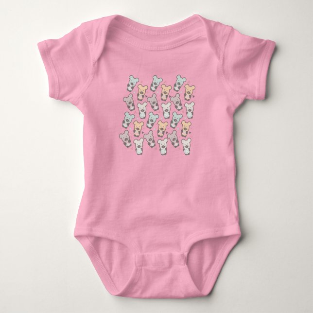 Cute Bears Sweets Snacks Confetti   Baby Bodysuit (Front)