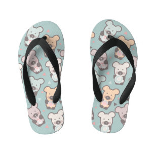 Cute Bears Sweets Snacks Confetti   Kid's Flip Flops