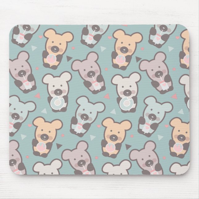 Cute Bears Sweets Snacks Confetti    Mouse Mat (Front)