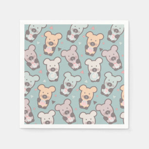 Cute Bears Sweets Snacks Confetti    Napkin