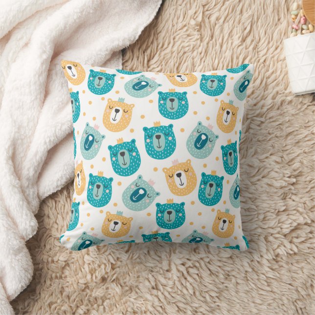 Cute Bears Throw Pillow (Blanket)