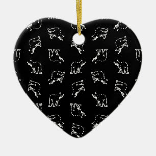 Cute Bears Vintage Bear Art Animals Print Pattern Ceramic Tree Decoration