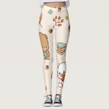 cute bears with books leggings