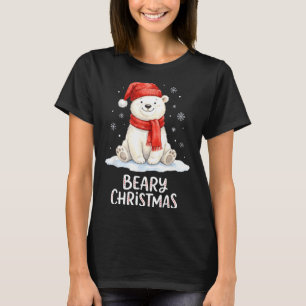 Cute Beary Christmas Lar Watercolor Xmas Holiday T-Shirt