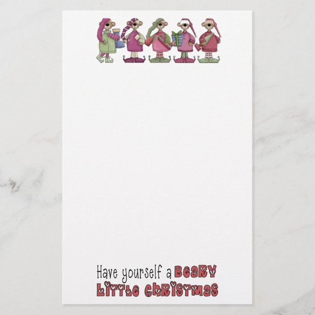 Cute Beary Christmas Stationery (Front)
