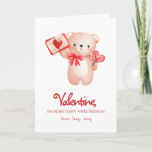 Cute Beary Happy Valentine's Day Greeting Card