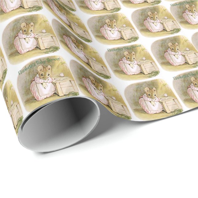 Cute, Beatrix Potter, Baby Shower, Custom Wrapping Paper (Roll Corner)