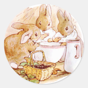 Cute, Beatrix Potter Bunnies, Custom Classic Round Sticker