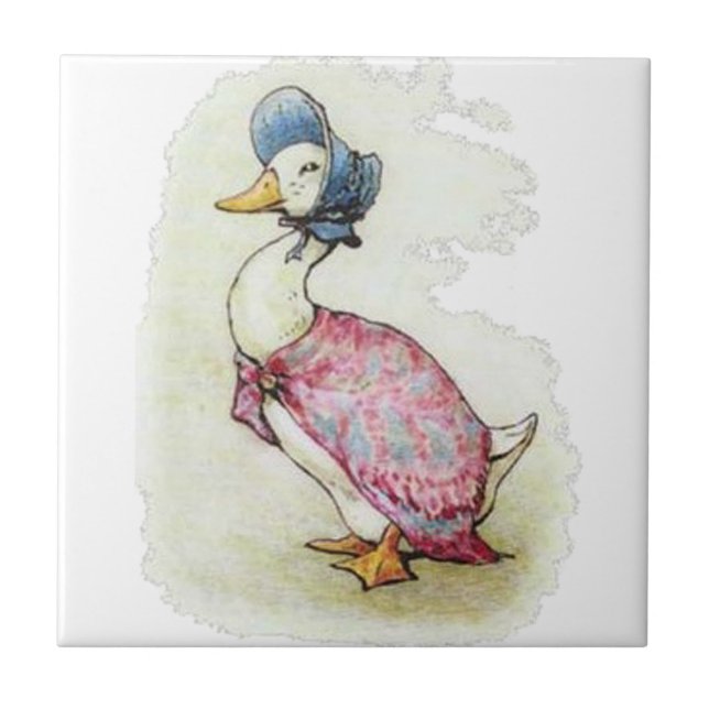 Cute Beatrix Potter, Jemima Puddle Duck Tile (Front)