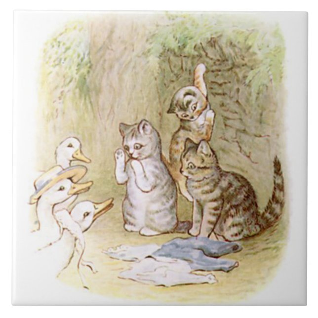 Cute Beatrix Potter The Tale of Tom Kitten Tile (Front)