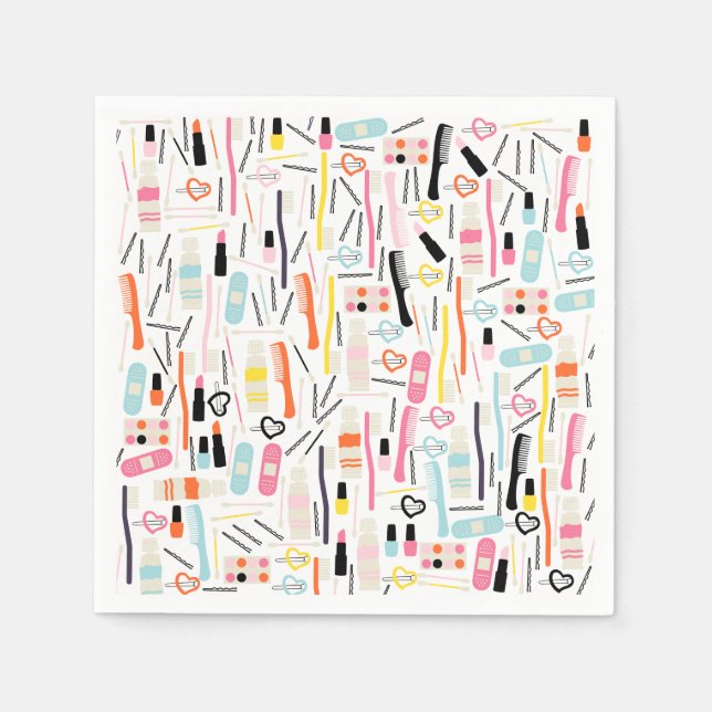 Cute Beautician Paper Napkins (Front)