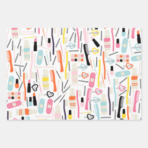 Cute Beautician Wrapping Paper