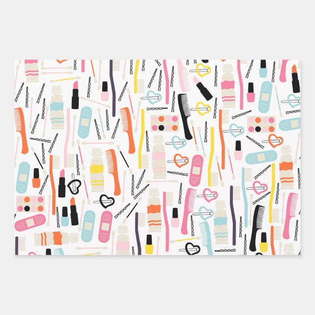 Cute Beautician Wrapping Paper (Front)
