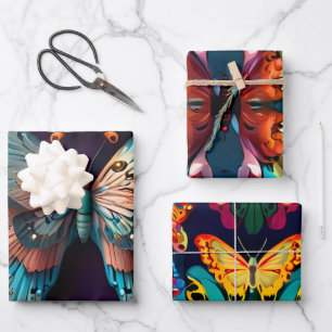 Cute Beautiful Butterflies   Wrapping Paper Sheet