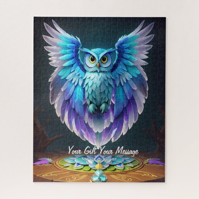 Cute Beautiful Colourful Owl Jigsaw Puzzle (Vertical)