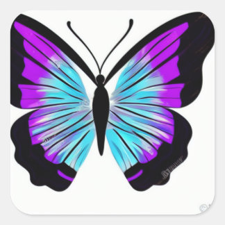 Cute Beautiful Colourful Pretty Butterfly Square Sticker