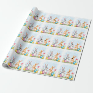 Cute Beautiful Easter Bunnies Modern Collection Wrapping Paper
