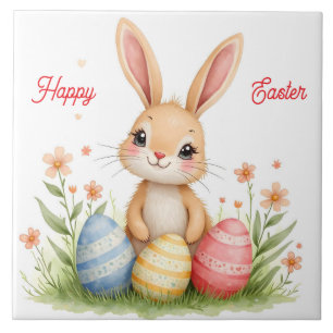 Cute Beautiful Easter Bunny Popular Collection Tile