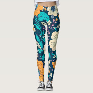 Cute Beautiful Floral And Seamless Pattern Leggings