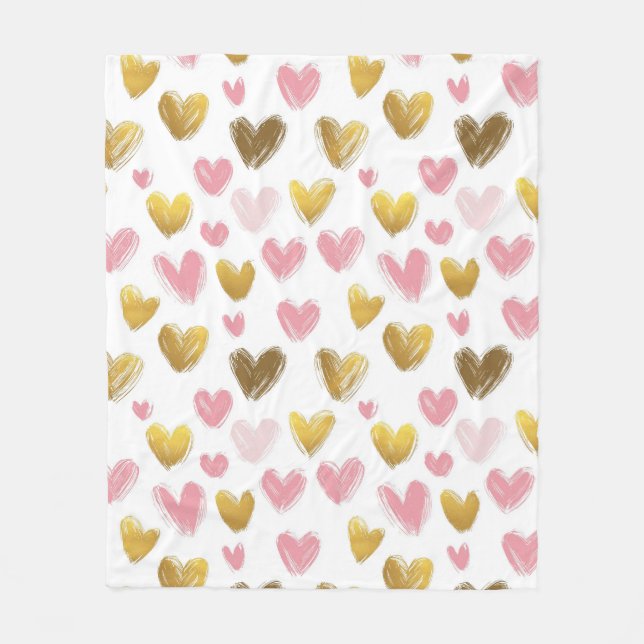 cute beautiful pattern for valentine's day  fleece blanket (Front)