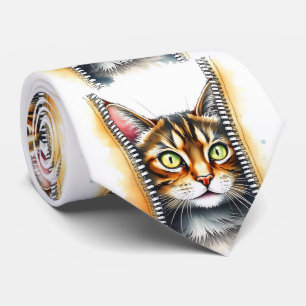 Cute Beautiful Popular Watercolor Cat Collection Tie