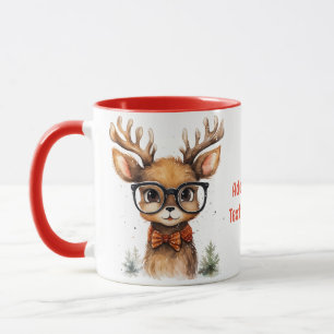 Cute Beautiful Watercolor Reindeer Christmas Party Mug