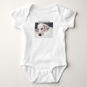 Cute Beautiful White Puppy Dog Baby Bodysuit