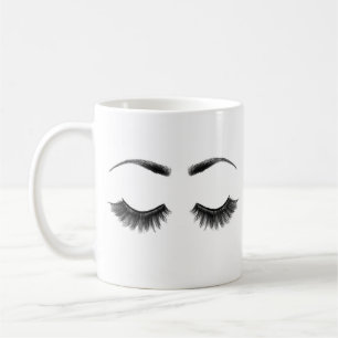 Cute Beauty Make Up Eyelashes and Eyebrows Mug