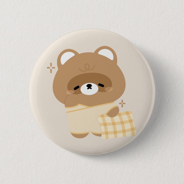 Cute Beaver 6 Cm Round Badge (Front)