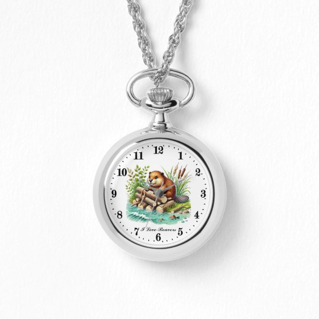 Cute beaver animal lovers  watch (Front)