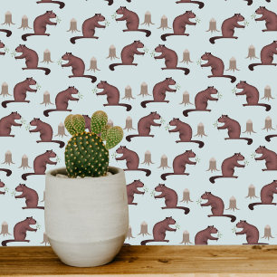 Cute Beaver Blue Wallpaper