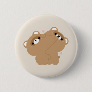 Cute Beaver Couple 6 Cm Round Badge