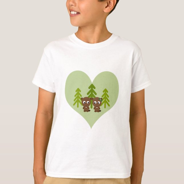 Cute Beaver Love T-Shirt (Front)