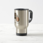 Cute Beaver; Metal-look Travel Mug (Front Right)