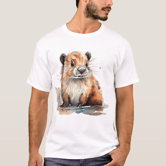 Cute Beaver   T-Shirt (Front)