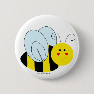 Cute Bee 6 Cm Round Badge