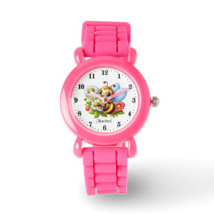 Cute bee add name girls watch