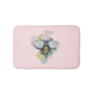 Cute Bee And Rainbow Wash Bath Mat