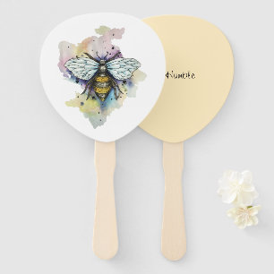 Cute Bee And Rainbow Wash Hand Fan
