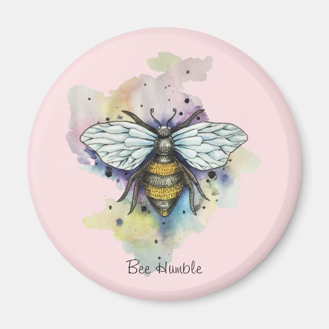 Cute Bee And Rainbow Wash Magnet (Front)