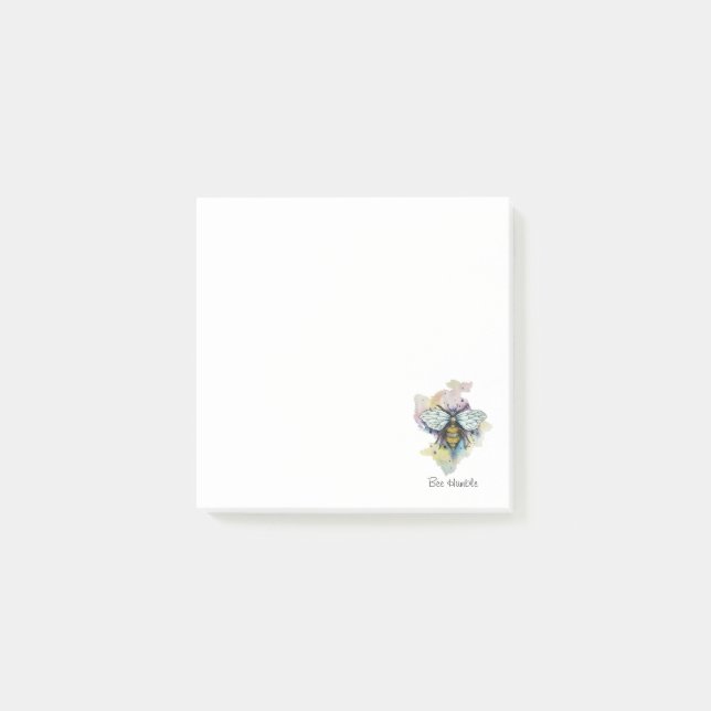 Cute Bee And Rainbow Wash Post-it Notes (Front)