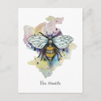 Cute Bee And Rainbow Wash Postcard