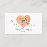 Cute Bee Apiary Beekeeper Logo Business Card