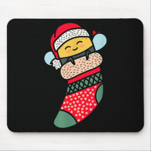 Cute Bee Baby Bumblebee In Christmas Sock Xmas Paj Mouse Mat