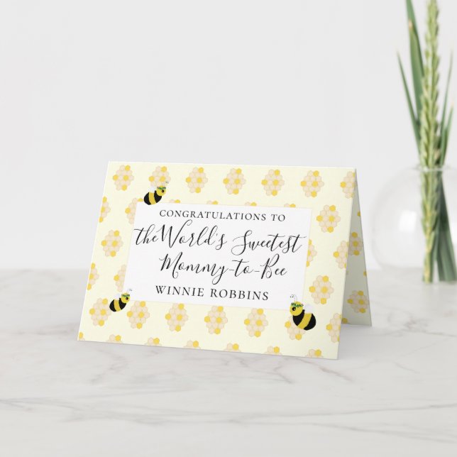 Cute Bee Baby Shower Congratulations Mummy-to-Bee Card (Front)