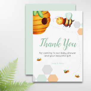 Cute Bee Baby Shower  Thank You Card