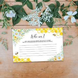Cute bee Bridal shower game Stationery
