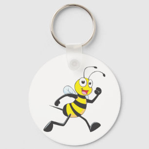 Cute Bee Cartoon Running Jogging Walking Shirt Key Ring